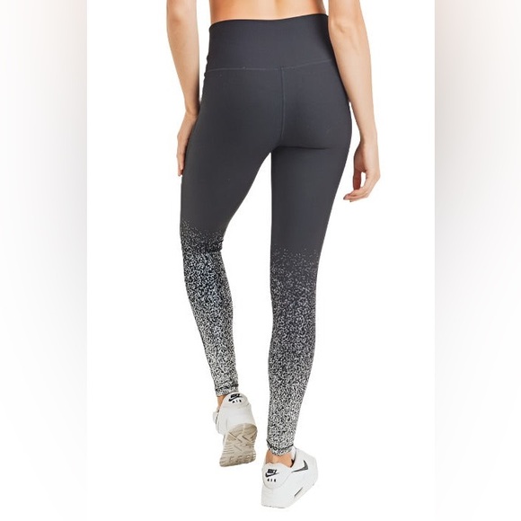 Mono B Silver Raindrop Ombre Metallic High Waist Leggings Black Silver Size L - Picture 5 of 10